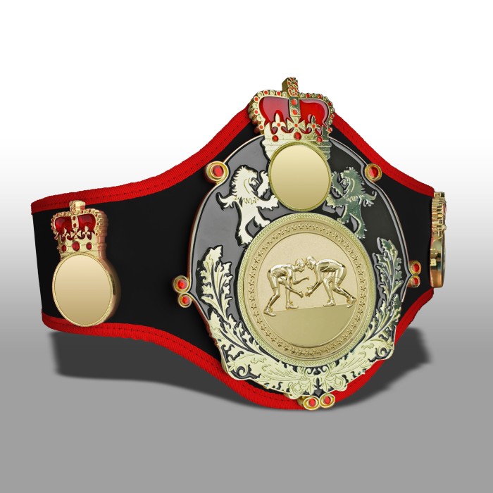 QUEENSBURY PRO LEATHER GRAPPLING CHAMPIONSHIP BELT -QUEEN/B/G/GRAPG-10+ COLOURS